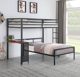 Fisher 2-Piece (Twin/Twin) Metal Workstation Loft Bed Set Gunmetal