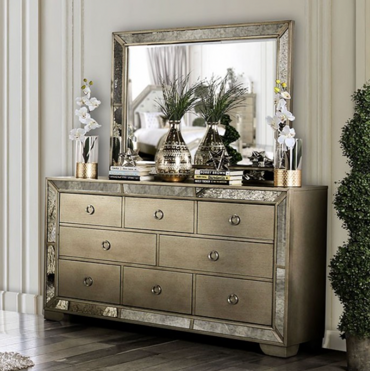 Loraine Champagne Dresser by Furniture of America at Eve Furniture