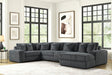 Season Charcoal 5-Piece Oversized Right Arm Facing (RAF) Sectional by Happy Homes at Eve Furniture