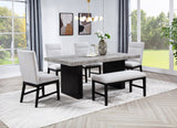 Sebastian Black and Gray Dining Table by Crown Mark at Eve Furniture