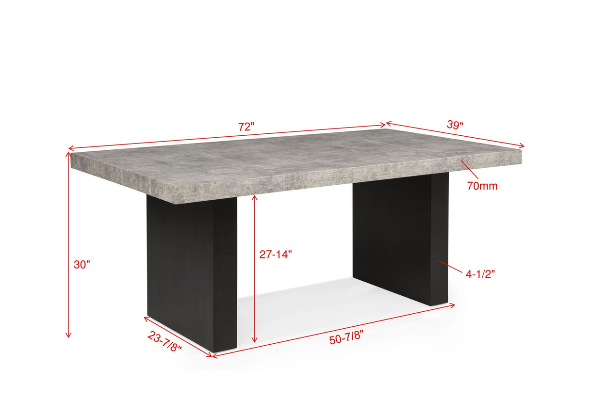 Sebastian Black and Gray Dining Table by Crown Mark at Eve Furniture