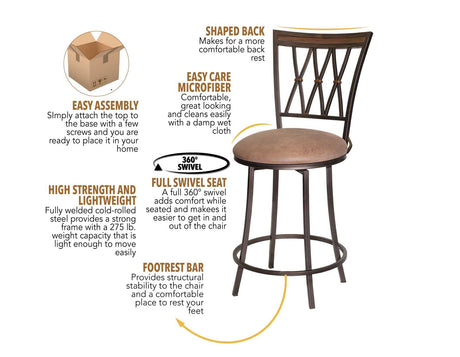 Sedona 24″ Counter Stool, Swivel by Steve Silver at Eve Furniture