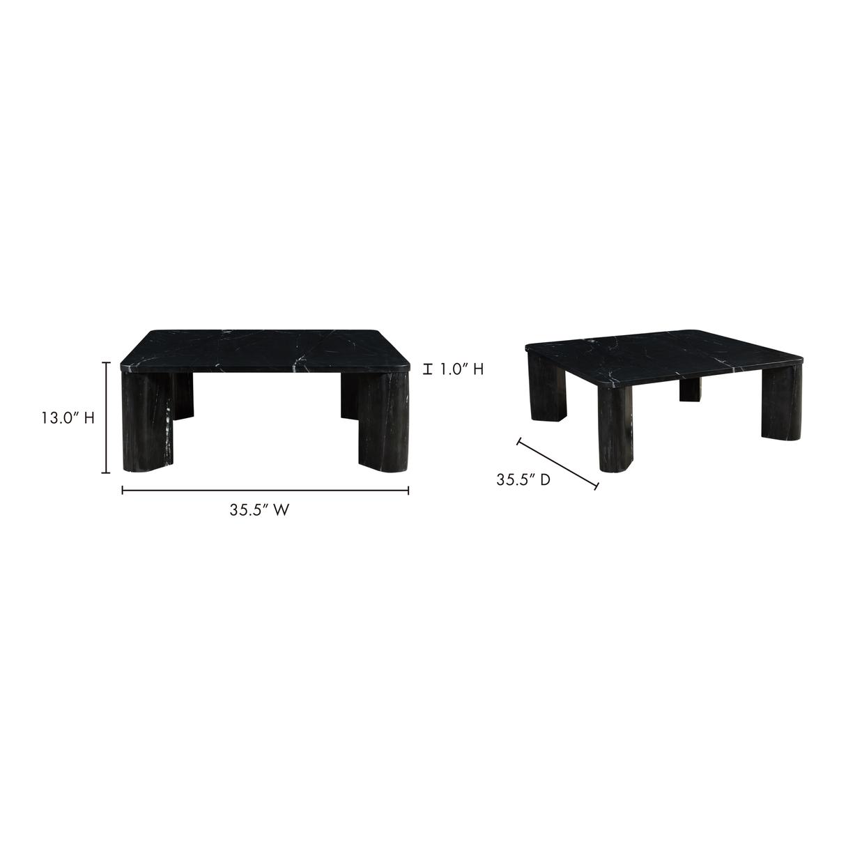 Segment Jetty Black Coffee Table by Moe's Home at Eve Furniture