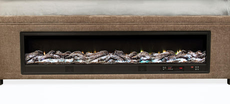 Senna Brown Upholstered Eastern King Audio Fireplace Bed by Coaster at Eve Furniture