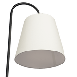 Seoul Black Floor Lamp with Rotary Switch Wood Table Metal Base by Ashcroft Imports at Eve Furniture