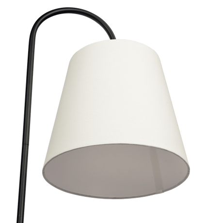 Seoul Black Floor Lamp with Rotary Switch Wood Table Metal Base by Ashcroft Imports at Eve Furniture