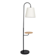 Seoul Black Floor Lamp with Rotary Switch Wood Table Metal Base by Ashcroft Furniture at Eve Furniture