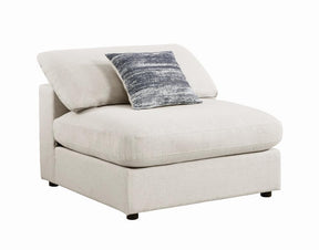 Serene Beige Upholstered Armless Chair by Coaster at Eve Furniture