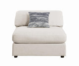 Serene Beige Upholstered Armless Chair by Coaster at Eve Furniture