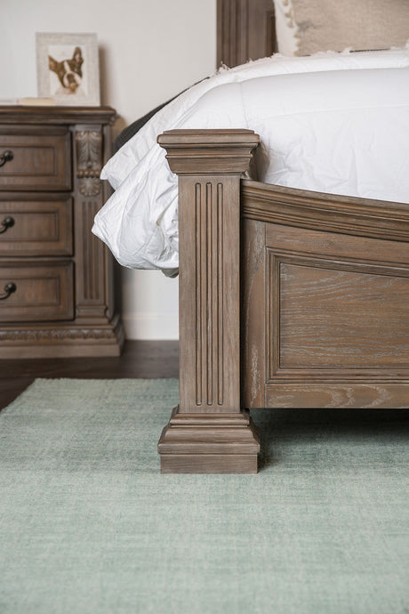 Seven Oaks Weathered Oak King Bed by Furniture of America at Eve Furniture