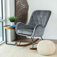 Hannah Mid Century Modern Rocking Chair In Dark Grey by Ashcroft Imports at Eve Furniture