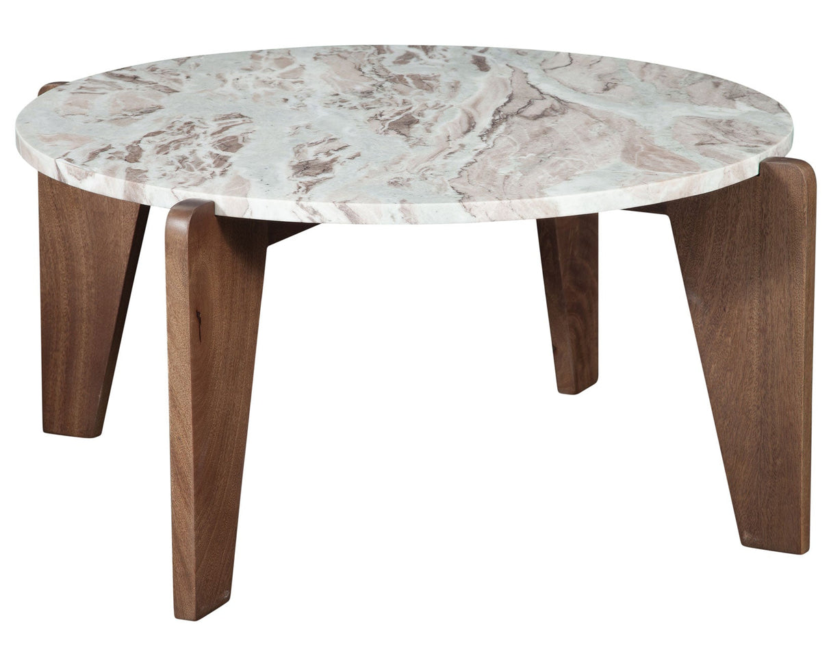 Shavon Toronto Brown 3-Piece Solid Marble Table Set by Steve Silver at Eve Furniture