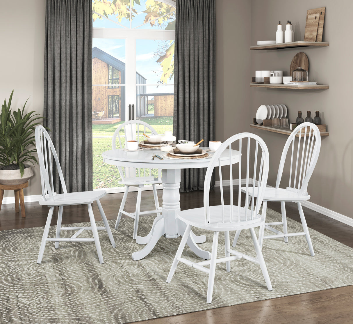 Shelby White Dining Table by Homelegance at Eve Furniture