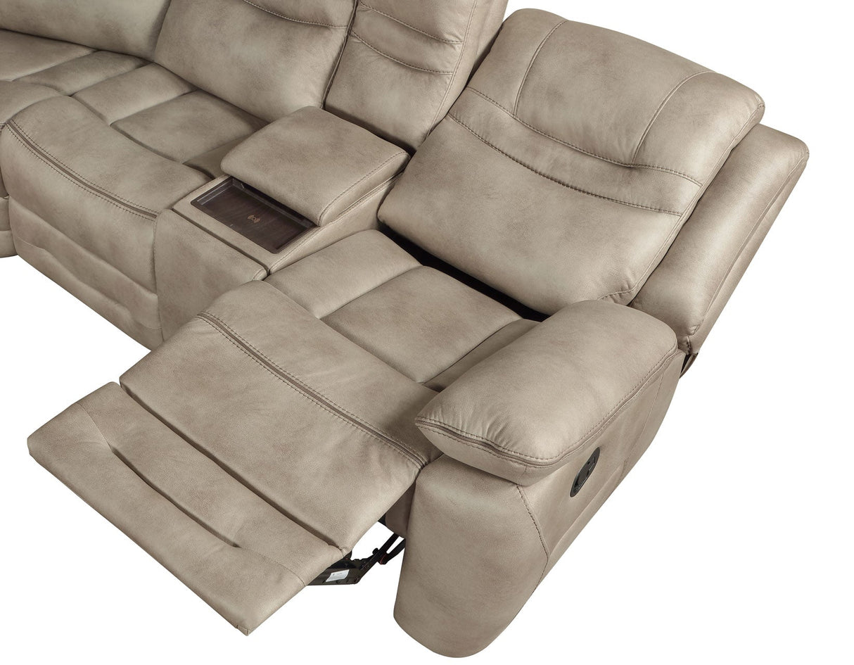 Shelton Brown 3-Piece Manual Reclining Sectional by Steve Silver at Eve Furniture