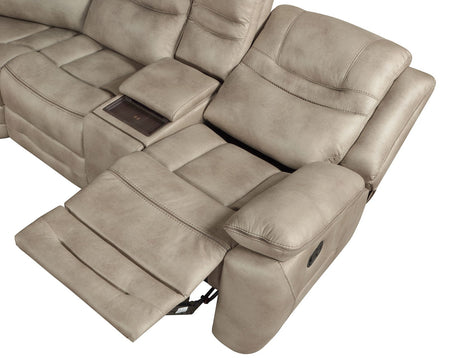 Shelton Brown 3-Piece Manual Reclining Sectional by Steve Silver at Eve Furniture