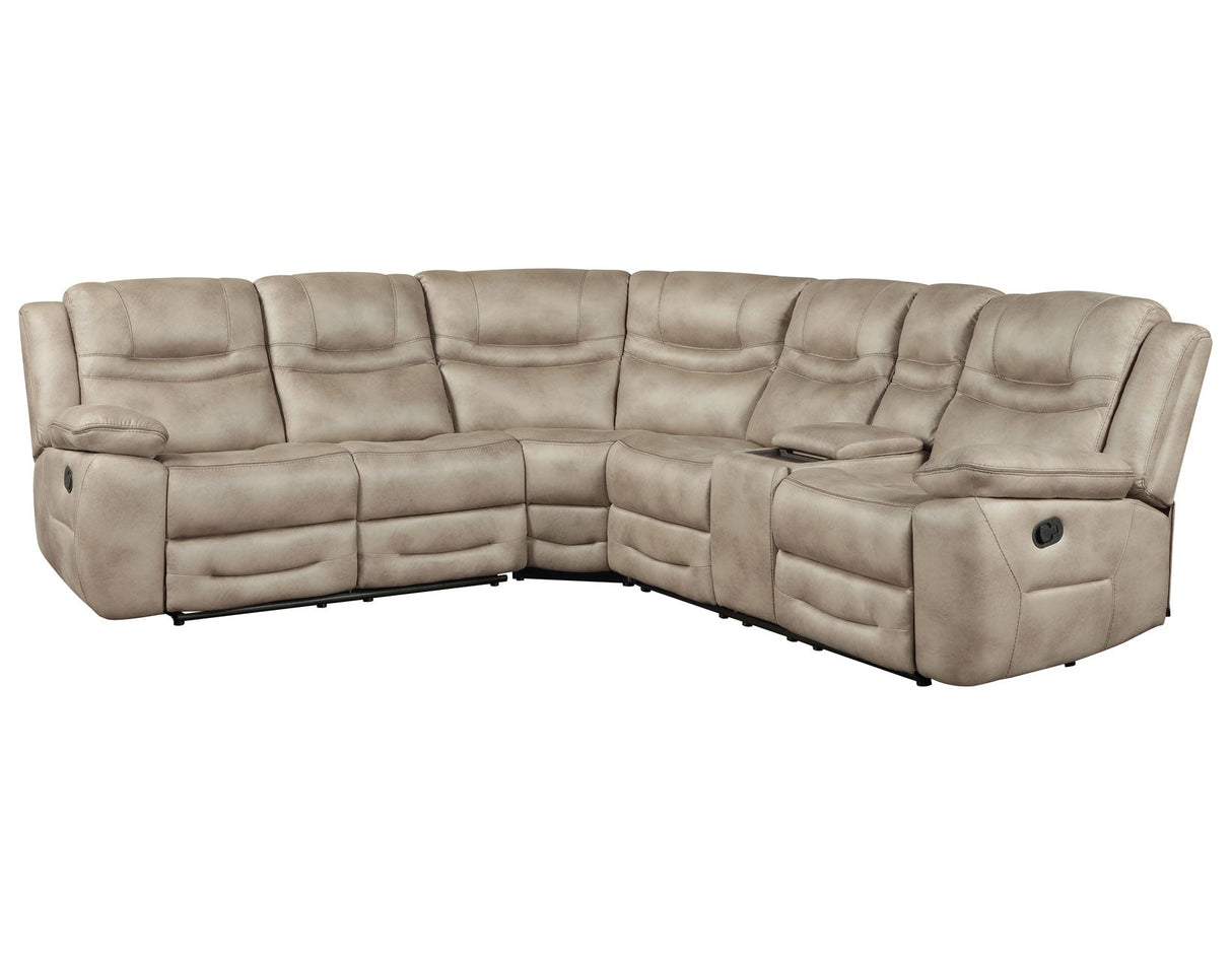 Shelton Brown 3-Piece Manual Reclining Sectional by Steve Silver at Eve Furniture