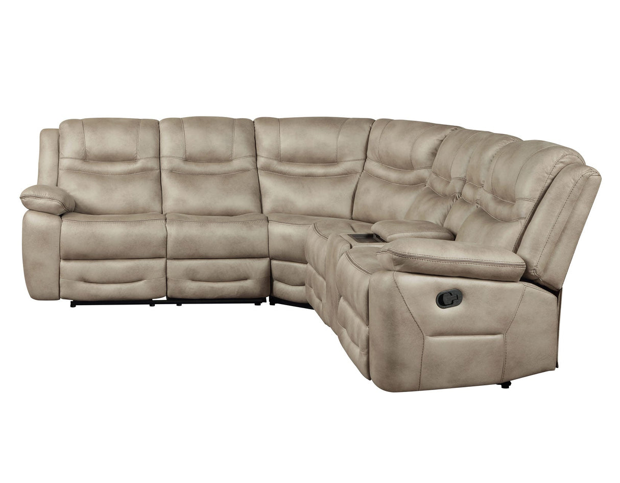 Shelton Brown 3-Piece Manual Reclining Sectional by Steve Silver at Eve Furniture