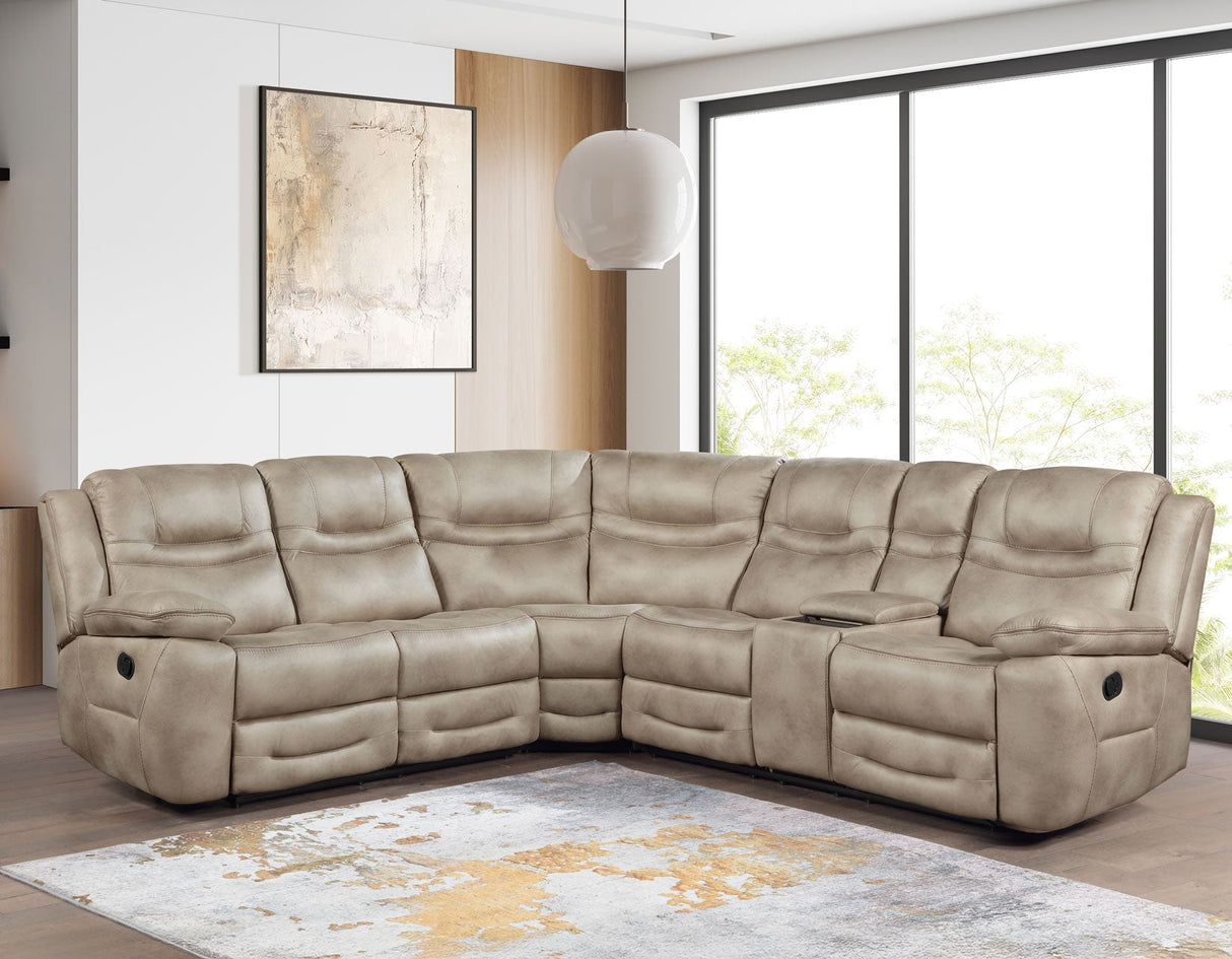 Shelton Brown 3-Piece Manual Reclining Sectional by Steve Silver at Eve Furniture