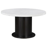 Sherry Beige Fabric 5-Piece Round Dining Set by Coaster at Eve Furniture