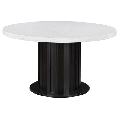 Sherry Beige Fabric 5-Piece Round Dining Set by Coaster at Eve Furniture