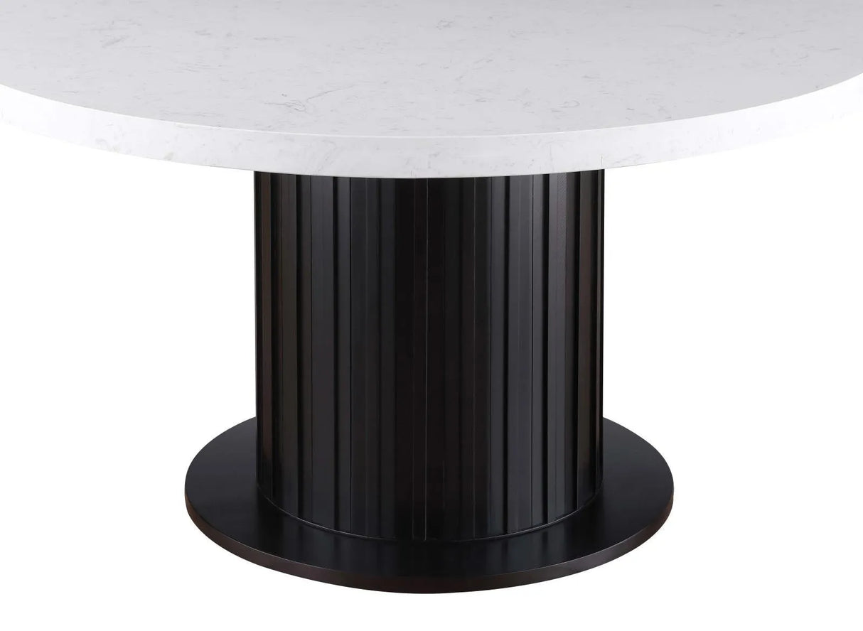 Sherry Beige Fabric 5-Piece Round Dining Set by Coaster at Eve Furniture