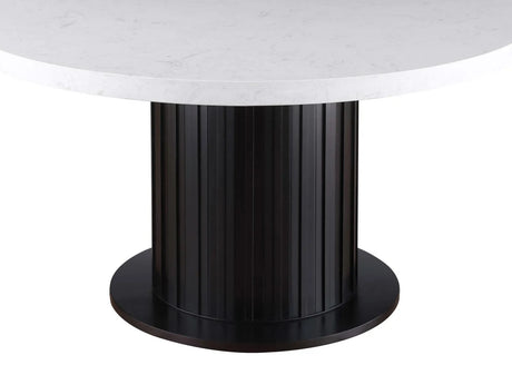 Sherry Beige Fabric 5-Piece Round Dining Set by Coaster at Eve Furniture