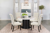 Sherry Beige Fabric 5-Piece Round Dining Set by Coaster at Eve Furniture
