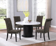 Sherry Brown Velvet 5-Piece Round Dining Set by Coaster at Eve Furniture