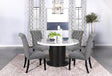 Sherry Gray Fabric 5-Piece Round Dining Set by Coaster at Eve Furniture