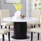 Sherry Rustic Espresso/White Round Dining Table by Coaster at Eve Furniture