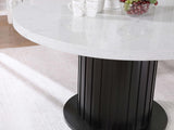 Sherry Rustic Espresso/White Round Dining Table by Coaster at Eve Furniture