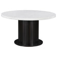 Sherry Rustic Espresso/White Round Dining Table by Coaster at Eve Furniture