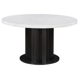 Sherry Rustic Espresso/White Round Dining Table by Coaster at Eve Furniture
