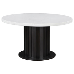 Sherry Rustic Espresso/White Round Dining Table by Coaster at Eve Furniture