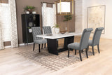Sherry Gray 5-Piece Rectangular Marble Top Dining Table Set by Coaster at Eve Furniture