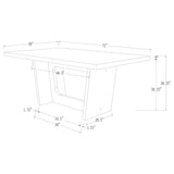 Sherry Gray 5-Piece Rectangular Marble Top Dining Table Set by Coaster at Eve Furniture