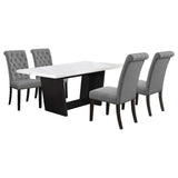 Sherry Gray 5-Piece Rectangular Marble Top Dining Table Set by Coaster at Eve Furniture