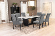 Sherry Gray 7-Piece Rectangular Marble Top Dining Table Set by Coaster at Eve Furniture