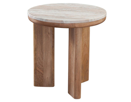 Sidney 22″ Round Toronto Brown Marble Top End Table by Steve Silver at Eve Furniture