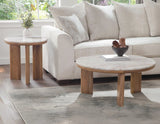 Sidney 22″ Round Toronto Brown Marble Top End Table by Steve Silver at Eve Furniture