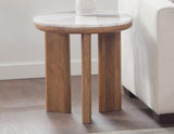 Sidney 22″ Round Toronto Brown Marble Top End Table by Steve Silver at Eve Furniture