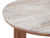 Sidney 36″ Round Brown Marble Top Coffee Table by Steve Silver at Eve Furniture