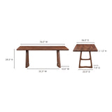 Silas Walnut Brown Dining Table by Moe's Home at Eve Furniture