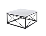 Skyler White Marble Cocktail Table by Steve Silver at Eve Furniture
