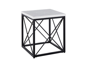 Skyler White Marble End Table by Steve Silver at Eve Furniture