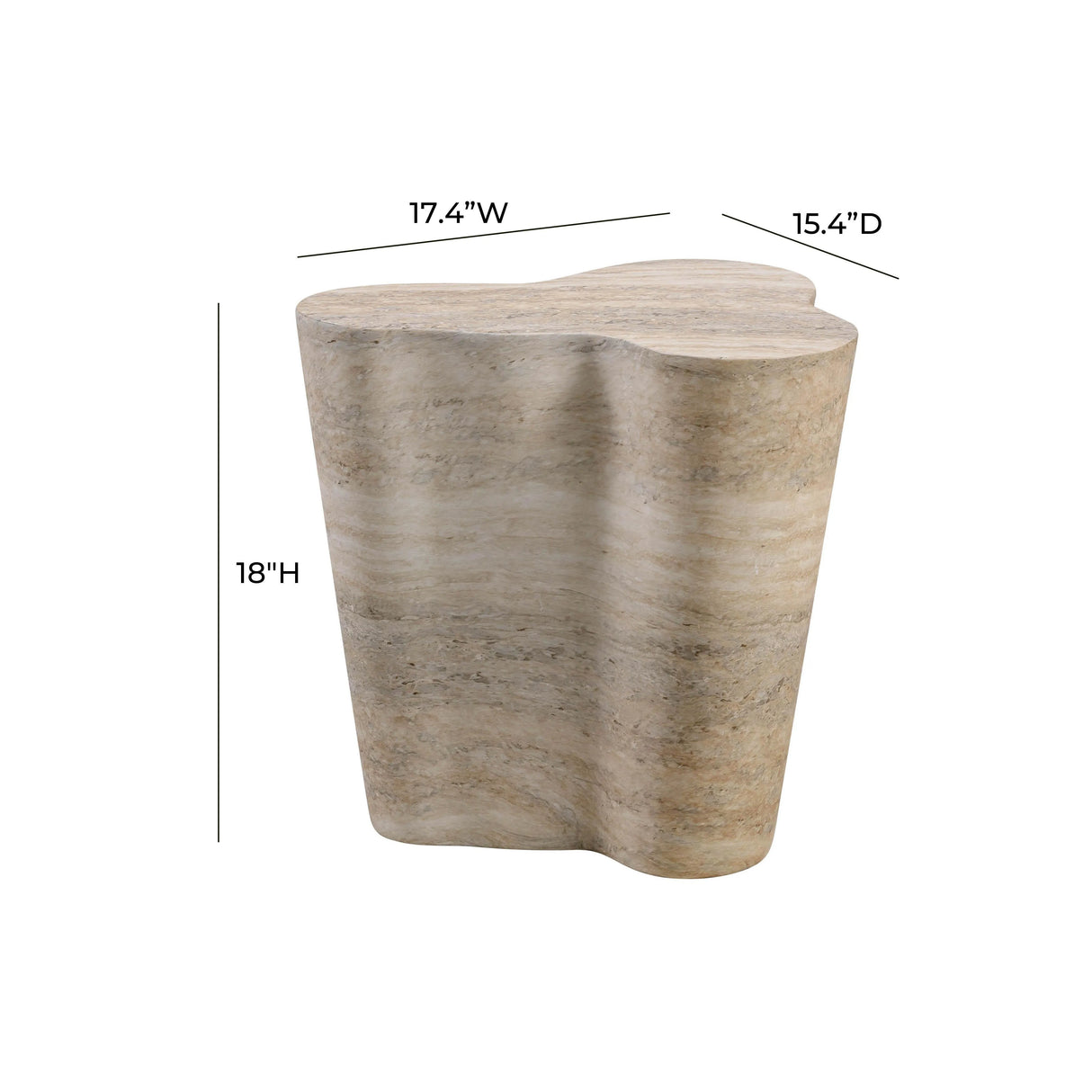 Slab Concrete Indoor / Outdoor Side Table by TOV Furniture at Eve Furniture