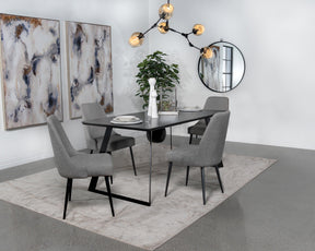 Smith Black 5-Piece Rectangular Ceramic Top Dining Set by Coaster at Eve Furniture
