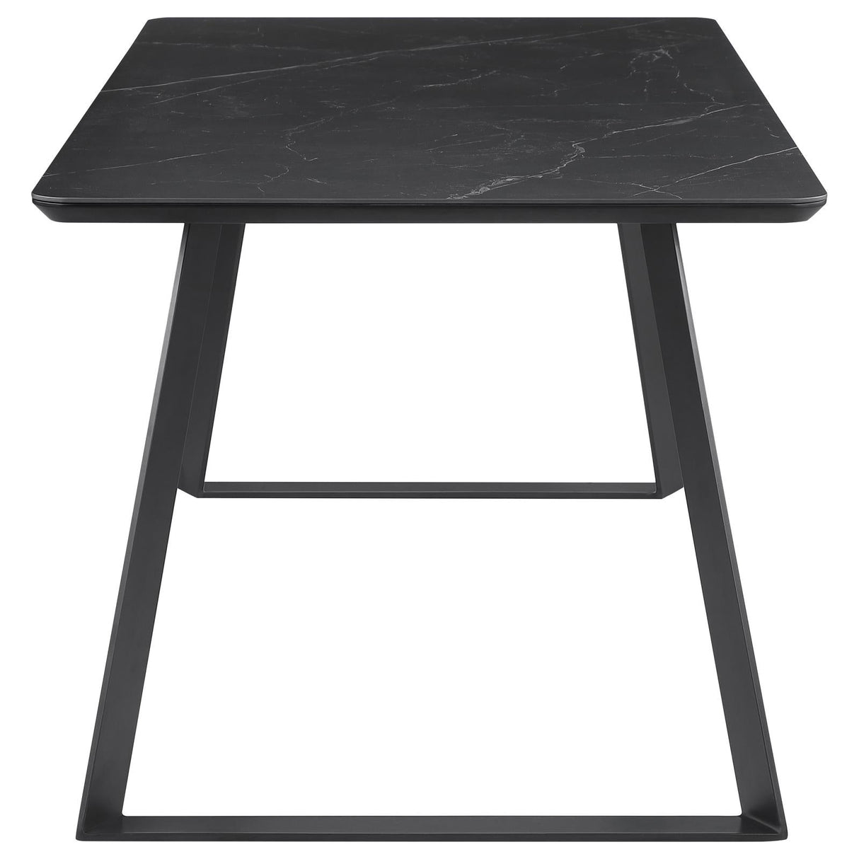 Smith Black/Gunmetal 7-Piece Rectangular Dining Set with Ceramic Table Top by Coaster at Eve Furniture