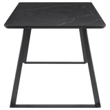 Smith Black/Gunmetal 7-Piece Rectangular Dining Set with Ceramic Table Top by Coaster at Eve Furniture