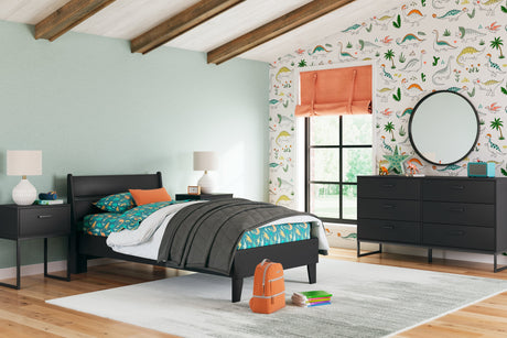 Socalle Black Youth Panel Platform Bedroom Set by Ashley at Eve Furniture